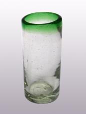  / Emerald Green Rim 2 oz Tequila Shot Glasses (set of 6)